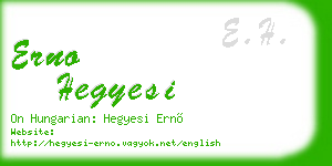 erno hegyesi business card